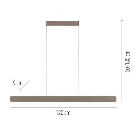 PAUL NEUHAUS LED závěsné svítidlo Q-STRETTO, bronzová, ZigBee 2700-5000K