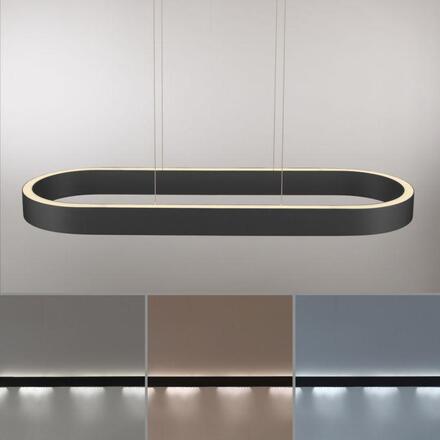 PAUL NEUHAUS LED závěsné svítidlo Q-STRETTO, černá, s dálkovým ovladačem ZigBee 2700-5000K
