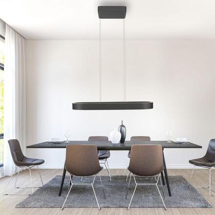 PAUL NEUHAUS LED závěsné svítidlo Q-STRETTO, černá, s dálkovým ovladačem ZigBee 2700-5000K