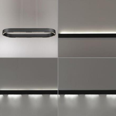 PAUL NEUHAUS LED závěsné svítidlo Q-STRETTO, černá, s dálkovým ovladačem ZigBee 2700-5000K