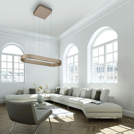 PAUL NEUHAUS LED závěsné svítidlo Q-STRETTO, bronz ZigBee 2700-5000K