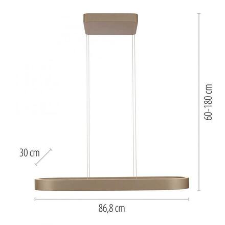 PAUL NEUHAUS LED závěsné svítidlo Q-STRETTO, bronz ZigBee 2700-5000K