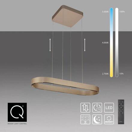 PAUL NEUHAUS LED závěsné svítidlo Q-STRETTO, bronz ZigBee 2700-5000K