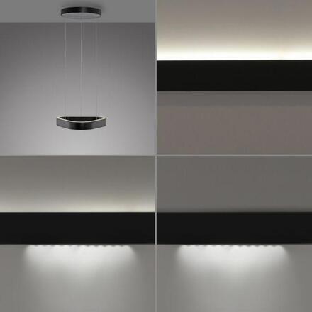 PAUL NEUHAUS LED závěsné svítidlo Q-STRETTO, černá, ZigBee 2200-5000K