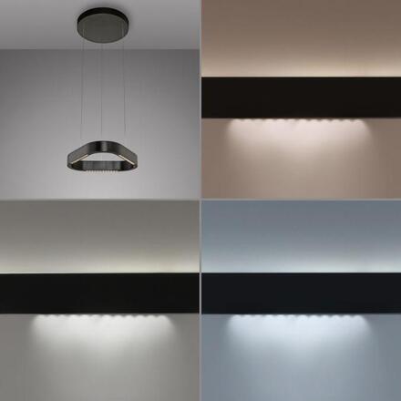 PAUL NEUHAUS LED závěsné svítidlo Q-STRETTO, černá, ZigBee 2200-5000K