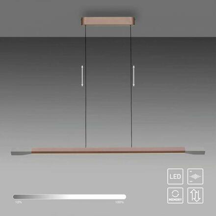 PAUL NEUHAUS LED závěsné svítidlo HOOP kávová stmívatelné nastavitelná výška Comfort Lift SimplyDim 3000K PN 2732-36