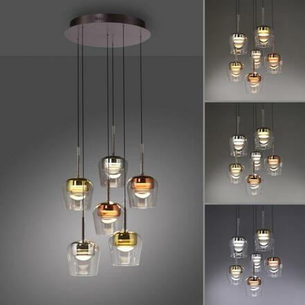 PAUL NEUHAUS LED závěsné svítidlo Q-KON 6-ramenné vícebarevné Smart Home ZigBee 2700-5000K PN 2744-70