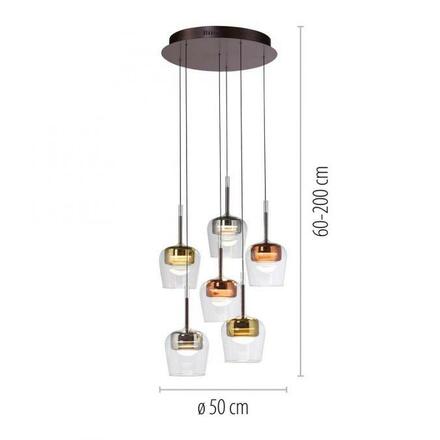 PAUL NEUHAUS LED závěsné svítidlo Q-KON 6-ramenné vícebarevné Smart Home ZigBee 2700-5000K PN 2744-70