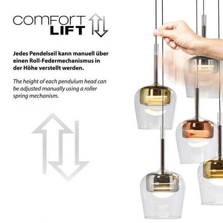 PAUL NEUHAUS LED závěsné svítidlo Q-KON 6-ramenné vícebarevné Smart Home ZigBee 2700-5000K PN 2744-70