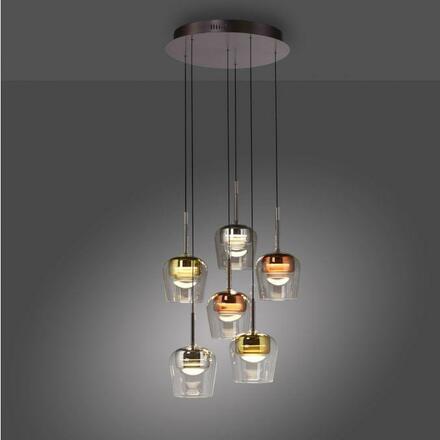 PAUL NEUHAUS LED závěsné svítidlo Q-KON 6-ramenné vícebarevné Smart Home ZigBee 2700-5000K PN 2744-70