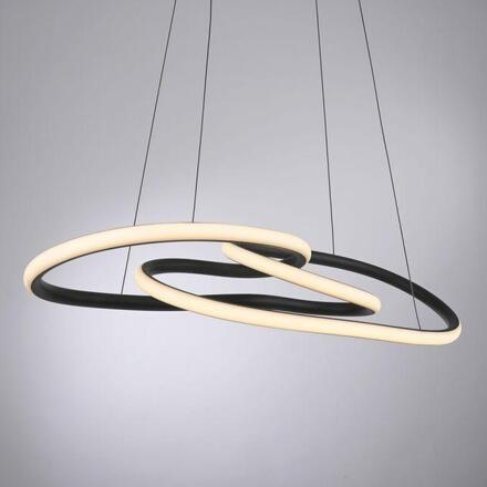 PAUL NEUHAUS LED závěsné svítidlo TWIST, černá, nastavitelná výška, paměťová funkce SimplyDim 2700K