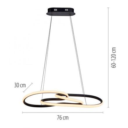 PAUL NEUHAUS LED závěsné svítidlo TWIST, černá, nastavitelná výška, paměťová funkce SimplyDim 2700K