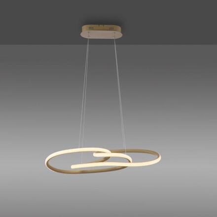 PAUL NEUHAUS LED závěsné svítidlo TWIST, písková barva, nastavitelná výška, paměťová funkce SimplyDim 2700K