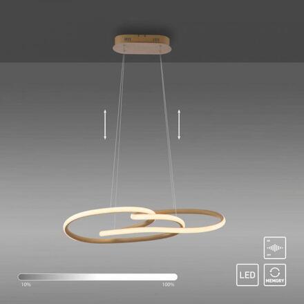 PAUL NEUHAUS LED závěsné svítidlo TWIST, písková barva, nastavitelná výška, paměťová funkce SimplyDim 2700K