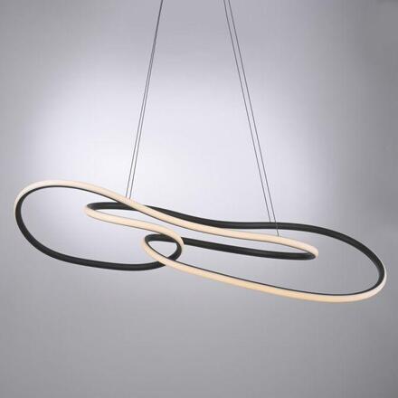 PAUL NEUHAUS LED závěsné svítidlo TWIST, černá, nastavitelná výška, stmívatelné, paměťová funkce SimplyDim 2700K