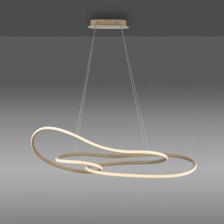 PAUL NEUHAUS LED závěsné svítidlo TWIST, písková, stmívatelné vypínačem, nastavitelná výška SimplyDim 2700K