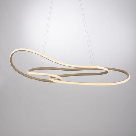 PAUL NEUHAUS LED závěsné svítidlo TWIST, písková, stmívatelné vypínačem, nastavitelná výška SimplyDim 2700K