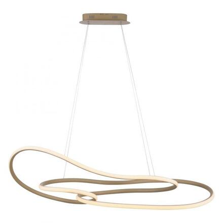 PAUL NEUHAUS LED závěsné svítidlo TWIST, písková, stmívatelné vypínačem, nastavitelná výška SimplyDim 2700K