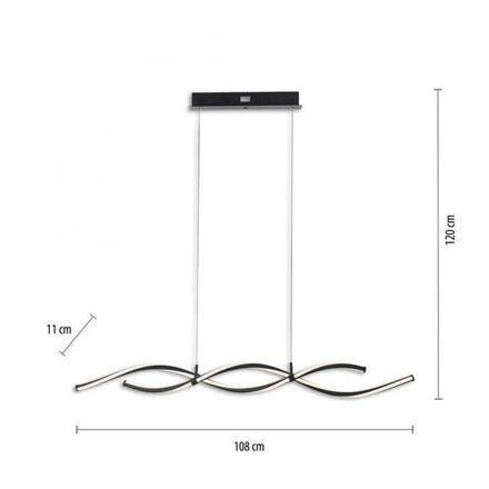 PAUL NEUHAUS LED závěsné svítidlo černé stmívatelné dálkovým ovladačem paměťová funkce CCT 2700-5000K PN 2998-18