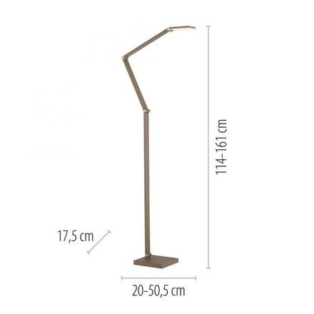 PAUL NEUHAUS LED stojací svítidlo SAMSKY, bronzová, stmívatelné, nastavitelná výška, CCT nastavení teploty barvy 2700-5000K