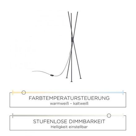 PAUL NEUHAUS, Q-Peter, LED stojací svítidlo antracit, Smart Home ZigBee RGB+2700-5000K 338-13