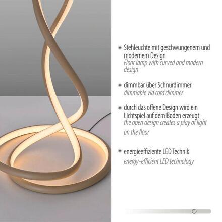 PAUL NEUHAUS LED stojací svítidlo TWIST moderní design, písková barva 2700K