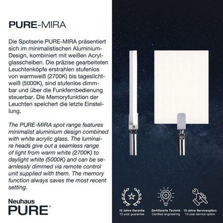 PAUL NEUHAUS PURE MIRA LED stojací svítidlo antracit, stmívatelné, nožní vypínač 2700-5000K