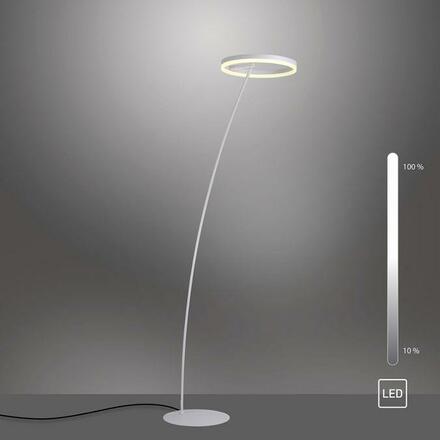 PAUL NEUHAUS LED stojací lampa bílá, nastavitelná, stmívatelná, teplá bílá 3000K