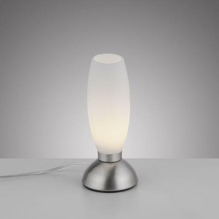 PAUL NEUHAUS LED stolní lampa stříbrná opálové sklo 3 krokové stmívání dotykovým stmívačem 3000K PN 4021-55