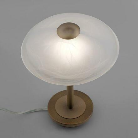 PAUL NEUHAUS LED stolní lampa staromosaz alabastrový dekor sklo 3 krokové stmívání dotykovým stmívačem 3000K PN 4026-11