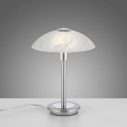 PAUL NEUHAUS LED stolní lampa stříbrná alabastrový dekor sklo 3 krokové stmívání dotykovým stmívačem 3000K PN 4026-55