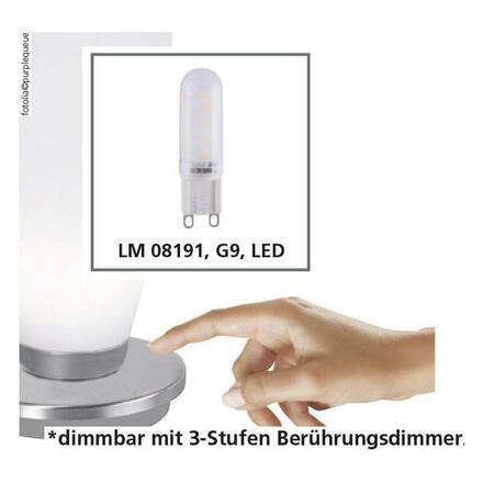 PAUL NEUHAUS LED stolní lampa z opálového skla v jednoduchém designu a stříbrnou nohou 2700K PN 4027-55