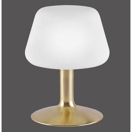 PAUL NEUHAUS LED stolní lampa v matné mosazi a stínítkem z opálového skla, teplá bílá barva vč. Dotykového stmívání 3000K PN 4078-60