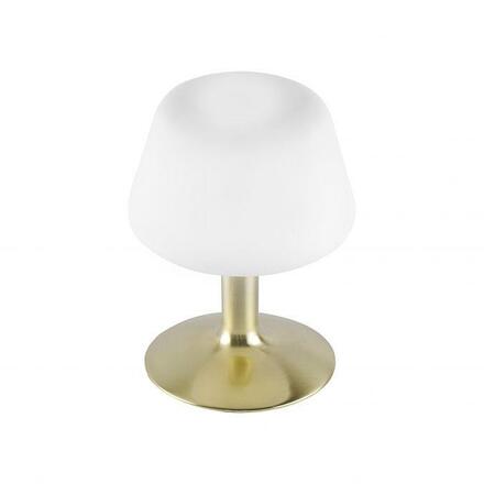 PAUL NEUHAUS LED stolní lampa v matné mosazi a stínítkem z opálového skla, teplá bílá barva vč. Dotykového stmívání 3000K PN 4078-60