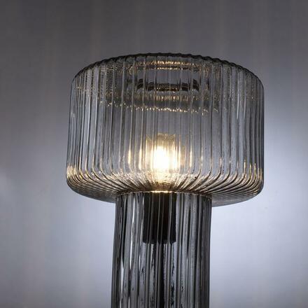 PAUL NEUHAUS stolní lampa, sklo, kouřová černá, designová, E27