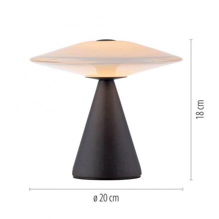 PAUL NEUHAUS LED stolní lampa ELIPSA, černá, dotykový stmívač, paměťová funkce 3000K