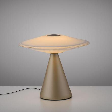 PAUL NEUHAUS LED stolní lampa ELIPSA, bronzová, dotykový stmívač, paměťová funkce 3000K