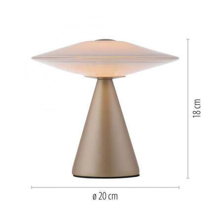 PAUL NEUHAUS LED stolní lampa ELIPSA, bronzová, dotykový stmívač, paměťová funkce 3000K