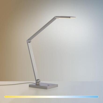 PAUL NEUHAUS LED stolní lampa SAMSKY, stříbrná, stmívatelné, nastavitelná výška, paměťová funkce 2700-5000K