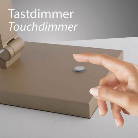 PAUL NEUHAUS LED stolní lampa SAMSKY, bronzová, stmívatelné, dotykový stmívač, nastavitelná výška, paměťová funkce 2700-5000K