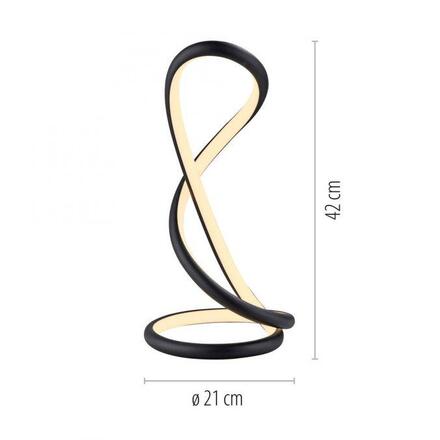 PAUL NEUHAUS LED stolní lampa TWIST, černá, noční stolní lampa, šňůrový stmívač 2700K