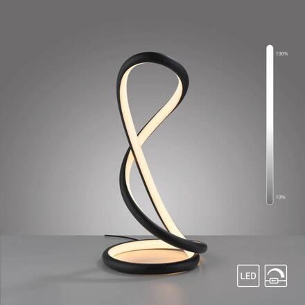 PAUL NEUHAUS LED stolní lampa TWIST, černá, noční stolní lampa, šňůrový stmívač 2700K