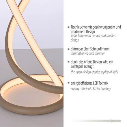 PAUL NEUHAUS LED stolní lampa TWIST moderní design, písková barva 2700K