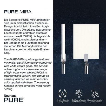 PAUL NEUHAUS PURE MIRA LED stolní lampa černá, stmívatelná, na psací stůl 2700-5000K