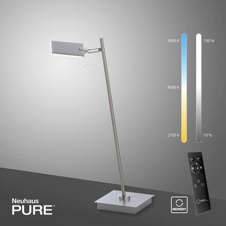 PAUL NEUHAUS PURE MIRA LED stolní lampa, hliník, stmívatelná, na psací stůl 2700-5000K