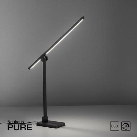 PAUL NEUHAUS PURE GRAFO LED stolní lampa, černá, nastavitelná, stmívatelná 3000K