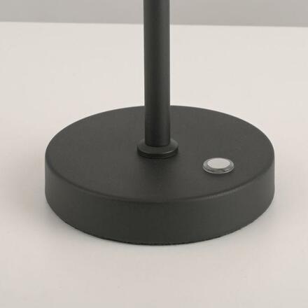 PAUL NEUHAUS LED nabíjecí stolní lampa PURE Falling Rings, černá / metalická šedá , dotykový vypínač 2200-5000K