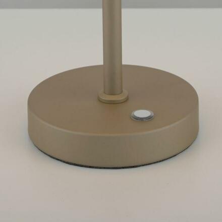 PAUL NEUHAUS LED nabíjecí stolní lampa PURE Falling Rings, bronzová, dotykový stmívač, 2200-5000K