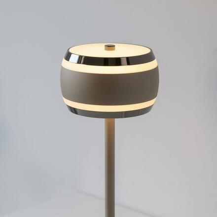 PAUL NEUHAUS LED nabíjecí stolní lampa PURE Falling Rings, bronzová, dotykový stmívač, 2200-5000K