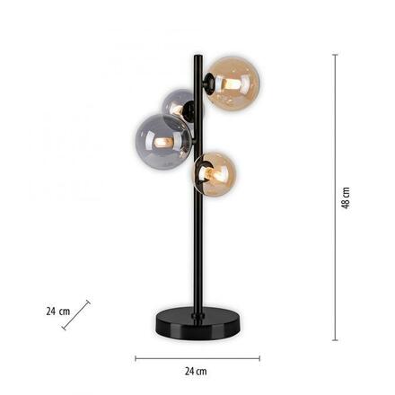 PAUL NEUHAUS LED stolní lampa černá kruhová šňůrový vypínač teplá bílá do interiéru 3000K PN 4585-18